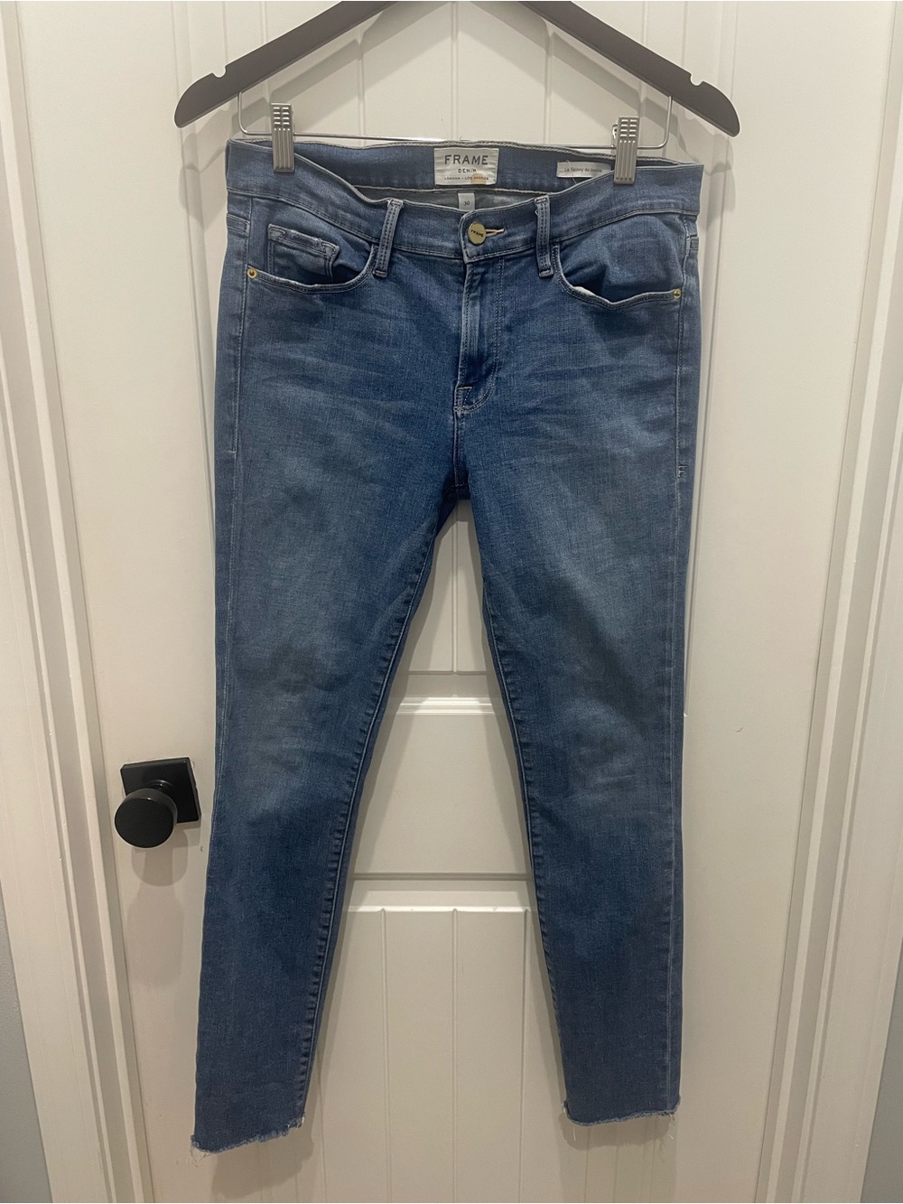 Frame Denim Skinny Jeans in Classic Blue Wash